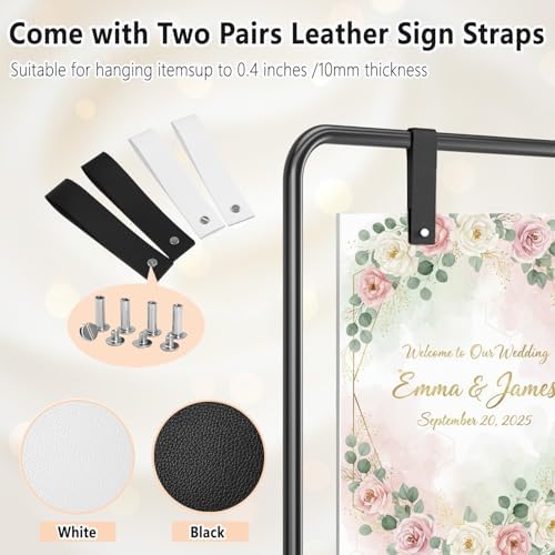 Wedding Welcome Sign Stand, Black Easel - Image 2