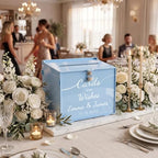 OASF&QPPTY Custom Wedding Card Box with Lock, Elegant Personalized Wedding Card Box for Reception, Graduation, Baby Shower - Secure PVC Money Box for Cards and Well Wishes, Elegant Party Table Decor - Image 2