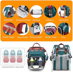 Astro alan Baby Diaper Bag with Changing Station, Waterproof Diaper Bag Backpack for Moms Dads with USB Charging Port, Baby Shower Gifts, Large Capacity diaper backpack,Red-Green-Blue - Image 5