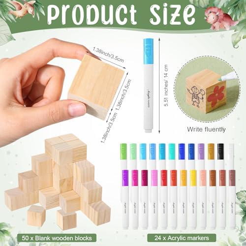 Tatuo 75 Pcs Baby Shower Party Block Games Sign to Decorate,Dinosaur - Image 3