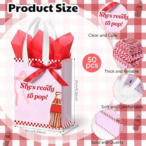 Willinglong 50 Set Baby Shower Gifts Bag for She's Ready to Pop Party Favor - Image 3