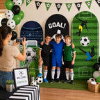 Cinrobiye 3Pcs Soccer Arch Backdrop Cover Set, 4ft 5ft 6ft Spandex Soccer Photo Booth Props, Sports Birthday Party Decorations, Goal Party Background Stand Cover for Game Day Indoor Outdoor Decor - Image 6