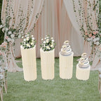 7Pcs Foldable Paper Column Display Stands, Round Cylinder Wedding Flower Stands with Honeycomb Structure for Birthday Party, Baby Shower Decor, Holds up to 55lbs - Easy Storage & Reusable - Image 2