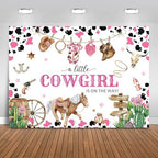 Cowgirl Baby Shower Backdrop 8x6ft Western Wild West Baby Shower Party Decorations Background A Little Cowgirl is On The Way Banner Photo Booth Props by Fitumiw