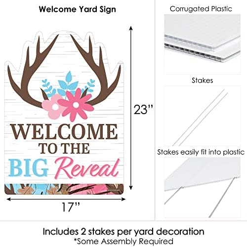 Big Dot of Happiness Buck or Doe - Party Decorations - Hunting Gender Reveal Party Welcome Yard Sign - Image 6