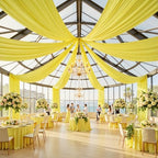 10 Panels 5ft(W) x 20ft(L) Yellow Ceiling Drapes for Wedding Parties by PartyVillage