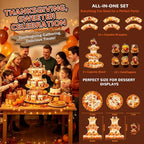 3 Tier Thanksgiving Cupcake Stand for 24 Cupcakes,Cardboard Cupcake Stands - Image 2