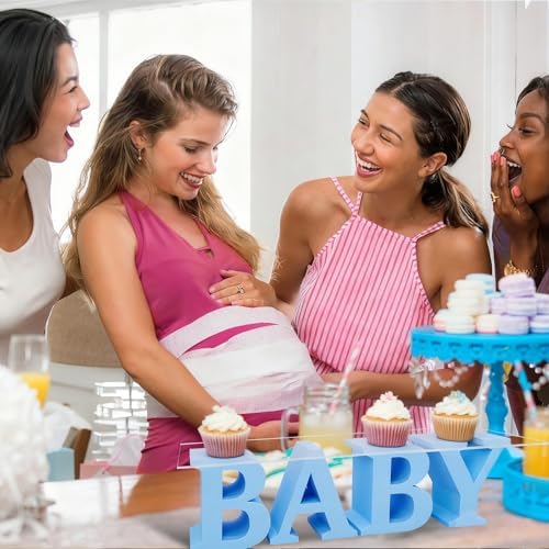 Baby Shower Cupcake Stand,BABY Acrylic Clear Cupcake Holder,Gender Reveal Cupcake Stand,Treat Stands for Dessert Table Display Set,Baby Shower Decorations,Cake Stands for Baby Shower,Birthday Party (Blue) - Image 4