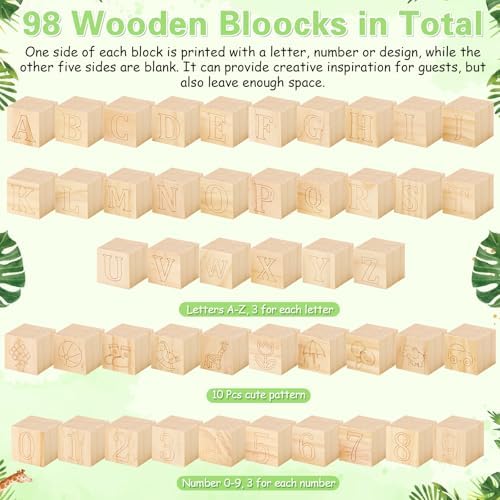 Marsui 136 Pcs Baby Shower Blocks to Decorate Game Kit, Animal - Image 4
