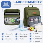 PILLANI Baby Diaper Bag Backpack - Large Bag for Boys & Girls, Waterproof Diaper Backpack - Baby Shower Gifts for Boys - Toddler Diaper Bag with Changing Pad - Large Capacity, Wide Opening Easy Access - Image 2