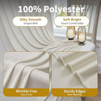 10×12ft Wrinkle Free Beige Backdrop Curtain for Wedding Parties-2 Panels 5×12ft Long Soft Silky Polyester Backdrop Drapes Photo Back Drop Curtains for Party Photography Background Cloth - Image 2