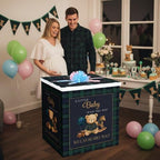 AmazingSpark 28in Giant Gender Reveal Gift Box with Lid Kit Oversized Gender Reveal Balloon Box Large Pull Bows for Baby Shower Birthday Party Decor(Tartan Plaid Bear) - Image 5