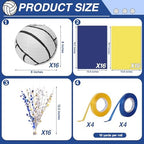 72 Pieces Volleyball Paper Lanterns Centerpieces Decorations Volleyball Lanterns with Metallic Foil Centerpiece Wrapping Paper and Ribbons for Volleyball Birthday Party (72 PCS, Volleyball) - Image 2