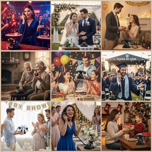 Audio Guest Book Wedding Phone with Signage, Vintage Voice Message Recorder Telephone with Premium Gift Box for Special Events,Bridal Shower,Birthday Party,Baby Shower,Anniversary - Image 2