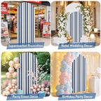 Strip Spandex Arch Backdrop Cover 7.2FT for Balloon Garland Rustic Farmhouse Strip Navy Blue Double-Sided Chiara Backdrop Stand Cover Elastic Fabric Background for Birthday Party Baby Shower Decor - Image 7