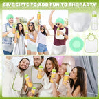 6 Sets Bottle Chug Baby Shower Games Juegos Para Plastic Baby Bottles Bibs Hat Disposable Diapers Gender Reveal Games Baby Changing Diaper Race Game Decoration (Green) - Image 7