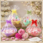 Novabright 24 Sets Baskets for Gifts Empty with Cellophane Wrap, Beige - Image 4