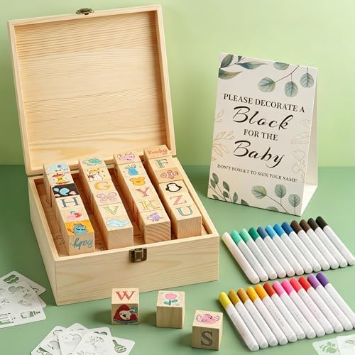 wookidel 118PCS Baby Shower Games Kit, Baby Blocks for Baby Shower - Image 7