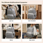 ROSEGIN Premium Vegan Leather Diaper Bag Backpack with Waterproof Changing Pad, Reinforced Zippers & Odor-Free, 20 Pockets Pro Organizer, Fits 15.6" Laptop, Stroller Straps, Baby Bag for Mom, Grey - Image 6