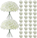 65Pcs White Hydrangea Artificial Flowers Bulk for Home Decor by Cherica
