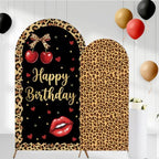 Serencatcher 7.2ft 6ft Cheetah Cherry Birthday Arch Backdrop Covers 2pcs by Serencatcher