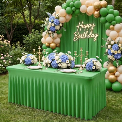 2Pack Spandex Tablecloth for 6FT Rectangle Tables,Table Skirt - Image 2