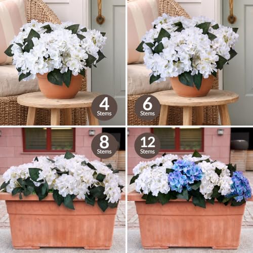 Upgraded 7-Head Hydrangea Artificial Flowers for Outdoor, UV Resistant - Image 5