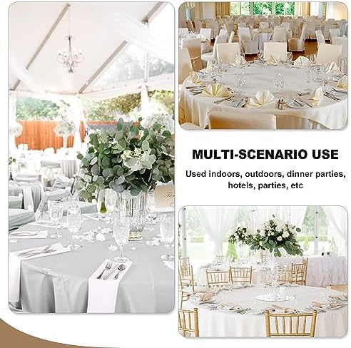 Fitable 6 Pack White Round Tablecloths 90 Inch for 36"-72" Tables - Image 5