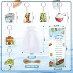 145 Pieces Fishing Baby Shower Favors for Guest A Little Fisherman Is On The Way Ballpoint Pens and Keychains Gifts Bulk Retractable Baby Shower Pens Gender Reveal Greeting Cards Souvenirs Prizes - Image 3
