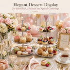 YOUNTHYE 2 Pack Silver Cupcake Stand, 3 Tier Stainless Steel Tiered Serving Tray, Dessert Display Stand for Cupcakes, Cookies, Fruit, Wedding, Birthday, Tea Party and Holiday Table - Image 5