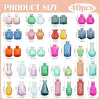 Glass Bud Vases in Bulk Small Mini Colorful Colored Vase for Flowers 40pc - Image 2