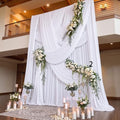 40ft x 15ft Long White Backdrop Curtains for Wedding Parties, Wrinkle Free Polyester 8 Panels 15 ft Photo Backdrop Drapes Back Drop Cloth Drapery for Birthday Photography Background Curtain by Htper