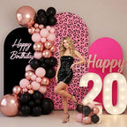 3 Pcs Happy Birthday Party Arch Cover Cheetah Print Birthday Backdrop Decor - Image 2