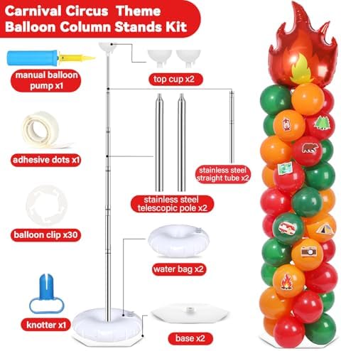 2 Sets Camping Balloon Column Stand Kit Adjustable Campfire Balloon Decor - Image 2