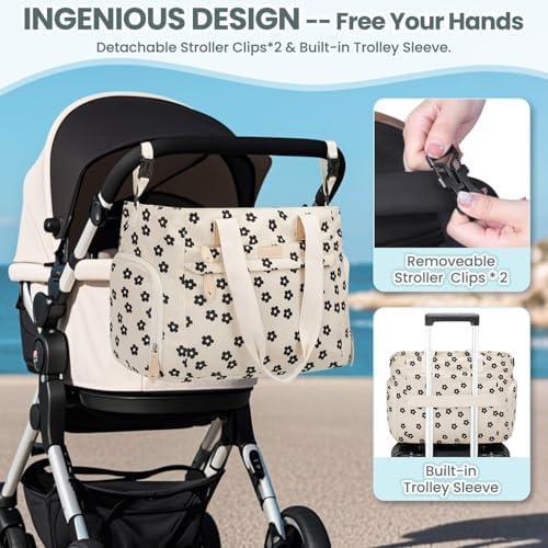 Pritent Baby Diaper Bag Tote,Waterproof Maternity Breast Pump Bags for Mom - Image 6