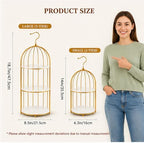 Gold Bird Cage Cupcake Stand Set, 2-Piece 3-Tier and 2-Tier Acrylic Dessert Display Trays, Metal Serving Stands for Wedding, Birthday, Baby Shower, Tea Party and Buffet Table Decor - Image 6