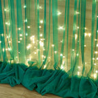 10ft x 10ft Hunter Green Tulle Photo Backdrop Curtain with Lights String for Christmas Party Sheer Curtain Backdrop Drapes for Birthday Party Holiday Wedding Photo Booth Background Room Decorations - Image 7