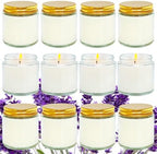 12 Pcs 4 Oz Mini White Soy Candles,Lavender Scented Candles Set,Bulk Aromatherapy Candle,Great Stress Relieving Scented Candle for Girls as a Gift for Birthdays, Weddings and More! by Veiuwa