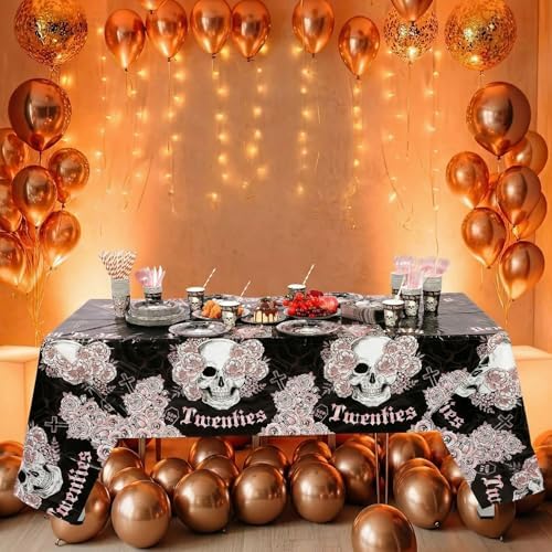 Funnymoom 452 Pcs Death to My 20s Decoration for Her Serves 50, Black Rose Gold Rip 20s Paper Plates Napkins Cups Tablecloth Cutlery Straw for Women Death to My Twenties 30th Birthday Party Supplies - Image 6