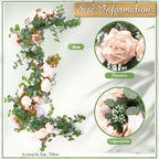 Riceshoot 4 Pcs 26 ft Artificial Flower Garland Eucalyptus,Pink - Image 2