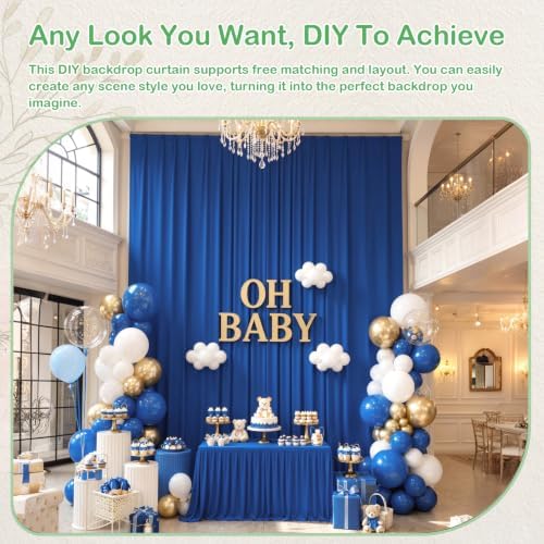 10ftx14ft Royal Blue Backdrop Curtain for Wedding Parties - Image 3