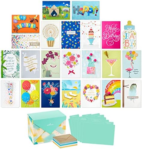 Hallmark Pack of 24 Handmade Assorted Boxed Greeting Cards, Watercolor & Pack of 30 Assorted Boxed Greeting Cards, Good Vibes—Birthday, Thinking of You, Thank You, Blank Cards - Image 2