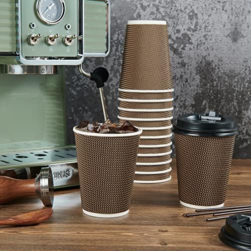 LITOPAK 80 Pack 12 oz Disposabel Paper Cups, Coffee Cups with Lid, Stirrers - Image 4