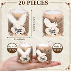 Mtlee 20 Sets Baptism Candle Favors for Guests, White1, Thank You - Image 2
