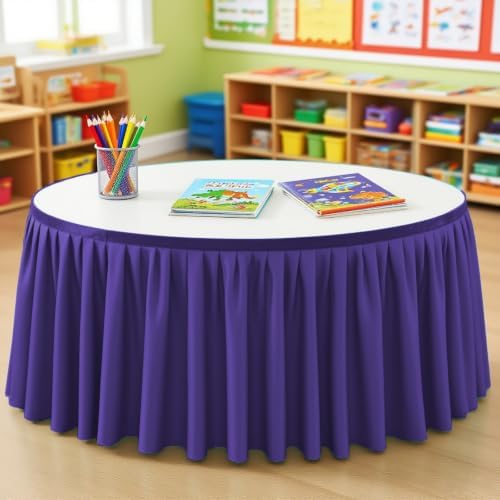 9FT Table Skirt for Teacher Desk Ruffle Desk Skirt for Dorm by Wokuaile