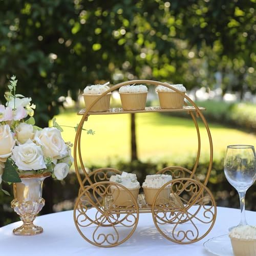 Efavormart 2 Sets of Large Metallic Gold Bird Cage Wedding Centerpiece Table Party Decor All Occasions - 9",13" Tall - Image 2