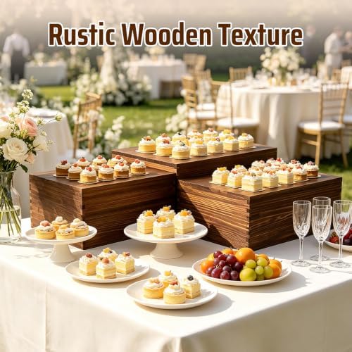 6 Pack Buffet Risers and Stands, Dessert Table Display Set with Mini Signs - Image 7
