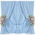 10x10ft Baby Blue Backdrop Curtain for Baby Shower Parties Wrinkle Free Fabric Backdrop Curtain Wedding Photo Backdrop Drapes for Boy Birthday Party Gender Reveal Photography Back Drop 2 Panels 5x10FT by Suppromo