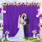 30ft x 10ft Purple Backdrop Curtain for Parties Purple Wrinkle Free Backdrop Drapes Panels for Wedding Mermaid Birthday Party Baby Shower Photo Photography Polyester Fabric Background Decoration - Image 4