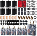 74PCS Baby Shower Prizes for Men 6 Set with 8 oz Stainless Steel Hip Flask with Funnel Bottle Opener Manicure Kit Bath Sponge Sunglasses Gift Bag Baby Shower Game Prizes for Winner Bachelor Party by WishFond